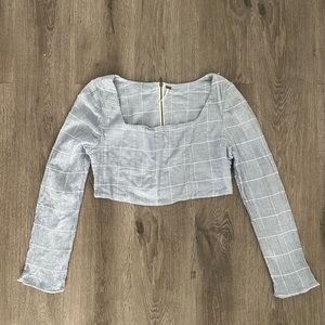 FP Movement by Free People Blue Checkered Top